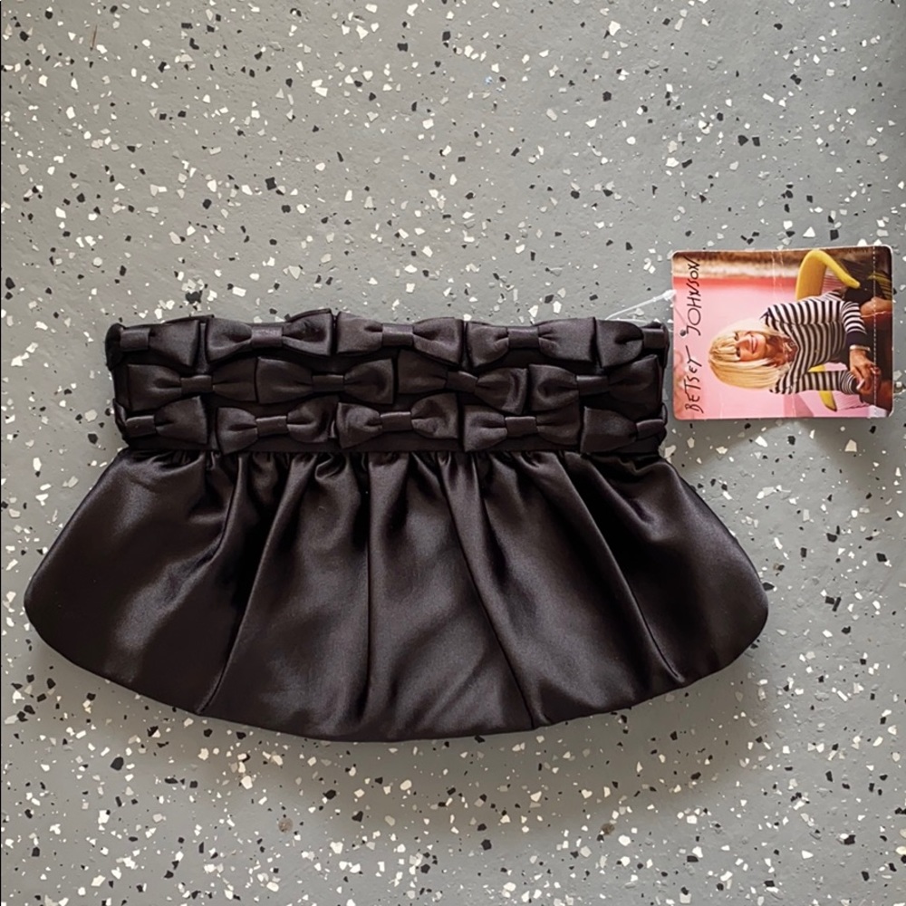Betsey Johnson Satin Bow Clutch